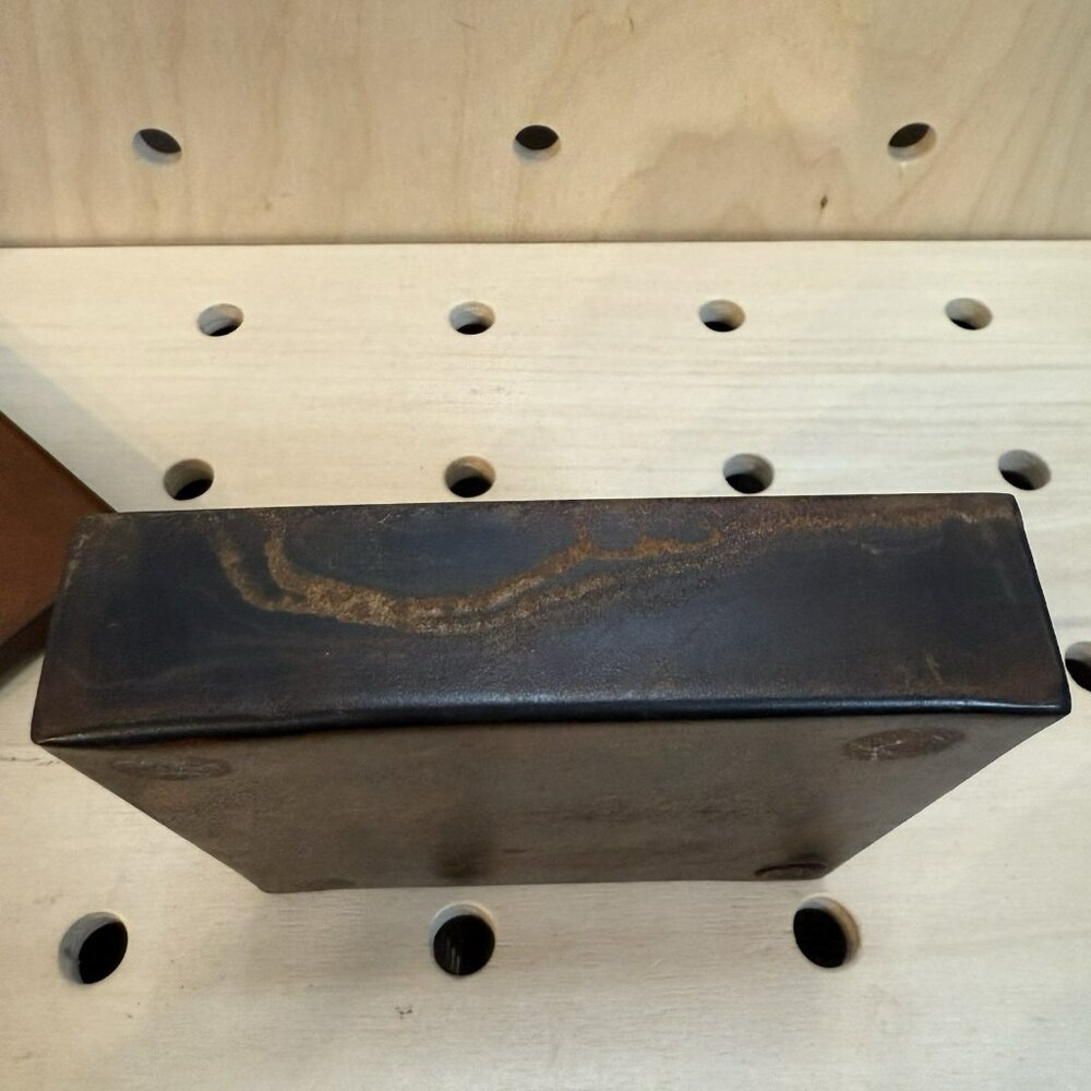 RARE Jan Barboglio Cast Iron Crested Crown 6.5” Square Box Retired Brutalist - Picture 11 of 16